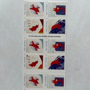 The Snowy Day 5 Sheets Forever US Postage Stamps First Class